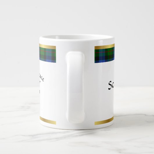 Gunn Clan Badge Tartan & Motto Grote Koffiekop (Achterkant)