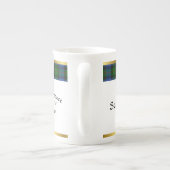 Gunn Clan Badge Tartan & Motto Porselein Kop (Achterkant)