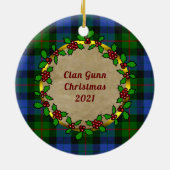 Gunn Clan Badge & Tartan Persoonlijke mas Keramisch Ornament (Achterkant)
