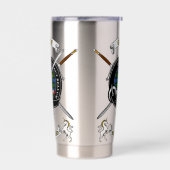 Gunn Clan Badge Tartan & Swords Geïsoleerde Drinkbeker (Links)