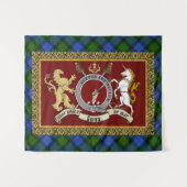 Gunn Clan Badge & Tartan Wandkleed (Voorkant (horizontaal))