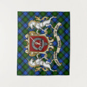 Gunn Clan Badge & Unicorns w/Tartan Wandkleed (Voorkant)