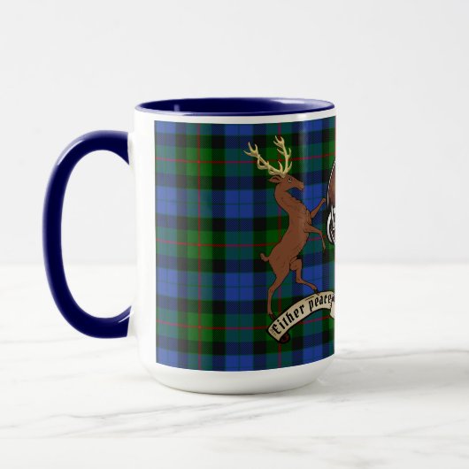 Gunn Clan Badge & Wrap rond Tartan Mok (Links)