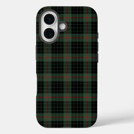 Gunn Clan Dark Green en Black Tartan iPhone 16 Hoesje
