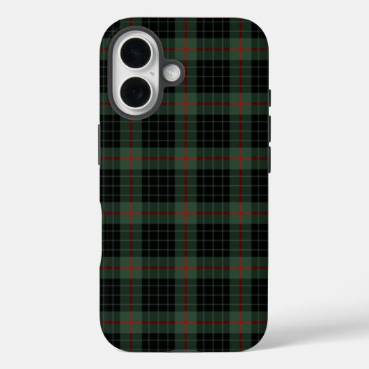 Gunn Clan Dark Green en Black Tartan Case-Mate iPhone Case (Achterkant)