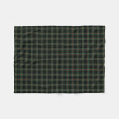 Gunn Clan Dark Green en Black Tartan Fleece Deken (Voorkant (Horizontaal))