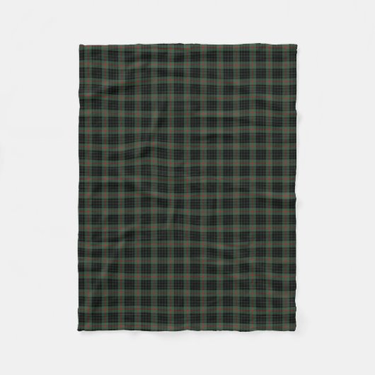 Gunn Clan Dark Green en Black Tartan Fleece Deken (Voorkant)