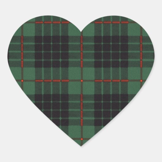 Gunn clan Plaid Schotse tartan Hart Sticker (Voorkant)