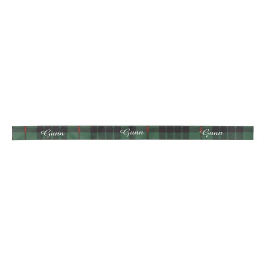 Gunn clan Pset Scottish tartan Satijnen Lint (Voorkant)