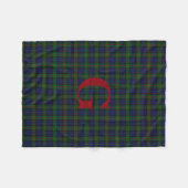 Gunn Clan Tartan Pset Monogram Fleece Blanket (Voorkant (Horizontaal))