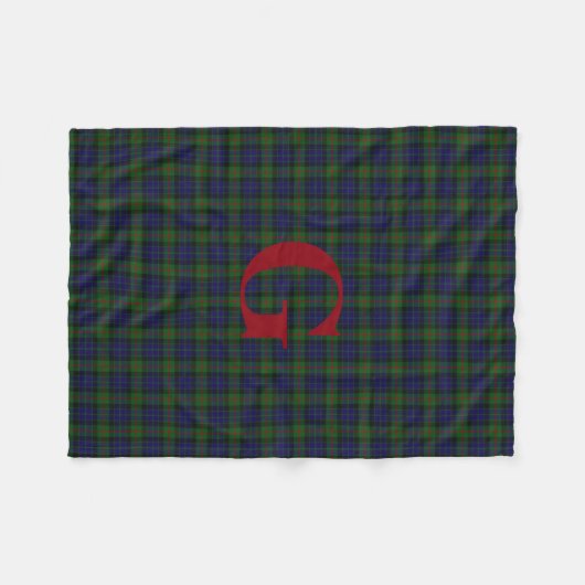 Gunn Clan Tartan Pset Monogram Fleece Blanket (Voorkant (Horizontaal))