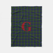 Gunn Clan Tartan Pset Monogram Fleece Blanket (Voorkant)
