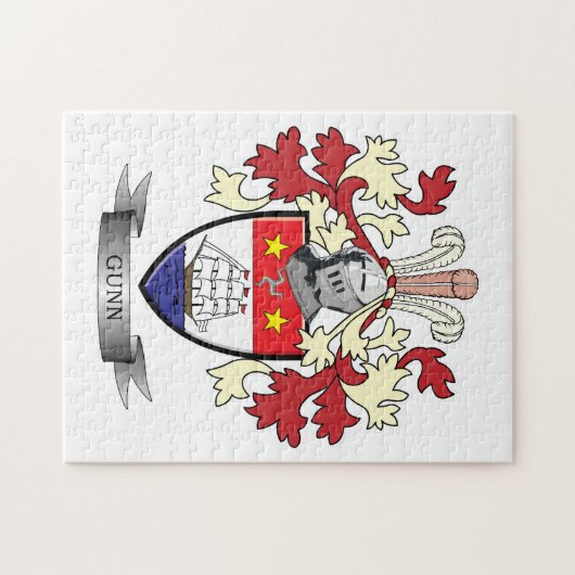 Gunn Family Crest Coat of Arms Legpuzzel (Horizontaal)
