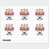 Gunn Family Crest Coat of Arms Vierkante Sticker (Vel)