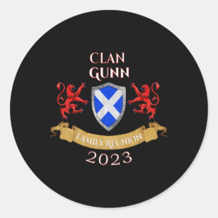 Gunn Family Reunion 2023 Schotse clan Ronde Sticker