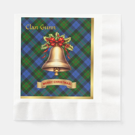 Gunn gepersonaliseerde Tartan kerst Servet (Voorkant)