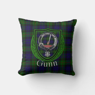 Gunn Schotse Clan Tartan & Crest Kussen