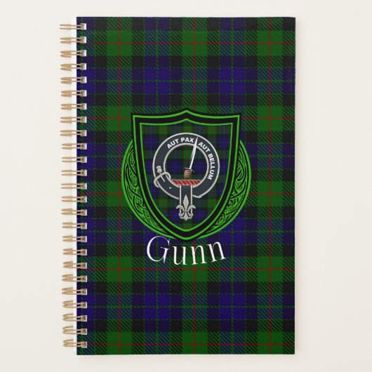 Gunn Schotse Clan Tartan & Wapen Planner (Voorkant)