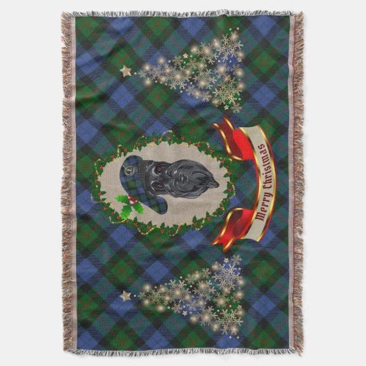 Gunn Scottie Dog Kerstmis Throw Blanket Deken (Voorkant Verticaal)