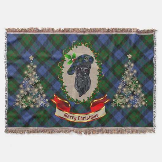 Gunn Scottie Dog Kerstmis Throw Blanket Deken (Voorkant)