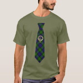 Gunn Scottish Clan Badge & Tartan Necktie T-shirt (Voorkant)