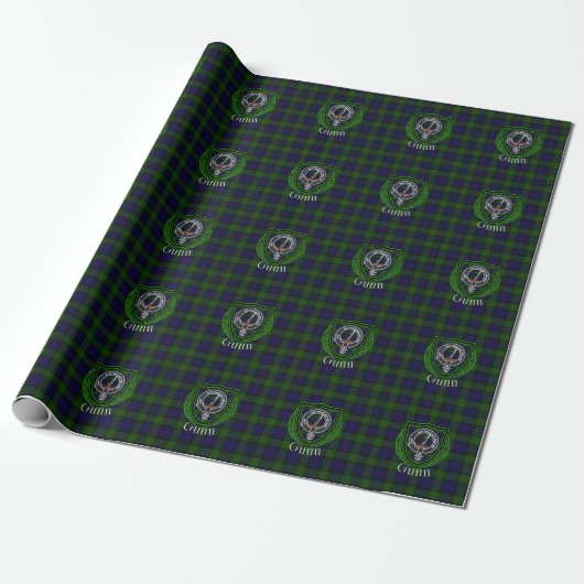 Gunn Scottish Clan Tartan & Crest Cadeaupapier (Uitgerold)
