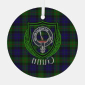 Gunn Scottish Clan Tartan & Crest Glas Ornament (Achterkant)