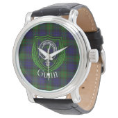 Gunn Scottish Clan Tartan & Crest Horloge (Gekanteld)