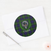 Gunn Scottish Clan Tartan & Crest Ronde Sticker (Envelop)