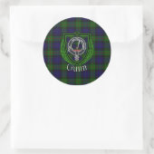Gunn Scottish Clan Tartan & Crest Ronde Sticker (Tas)
