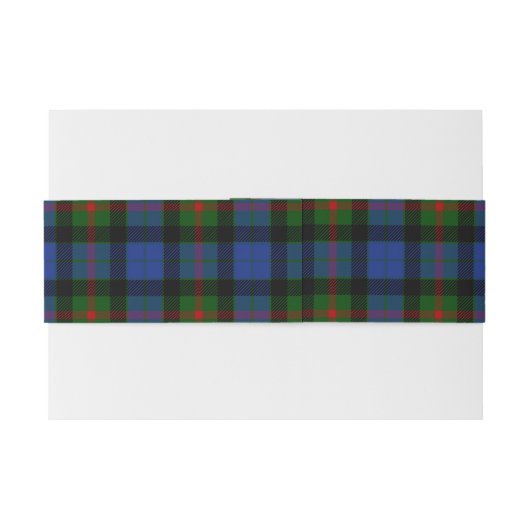 Gunn Scottish Tartan Belly Band Uitnodigingen Wikkel (Achterkant Voorbeeld)
