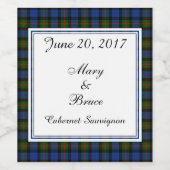 Gunn Scottish Wedding Wine Label Wijn Etiket (Enkel label)