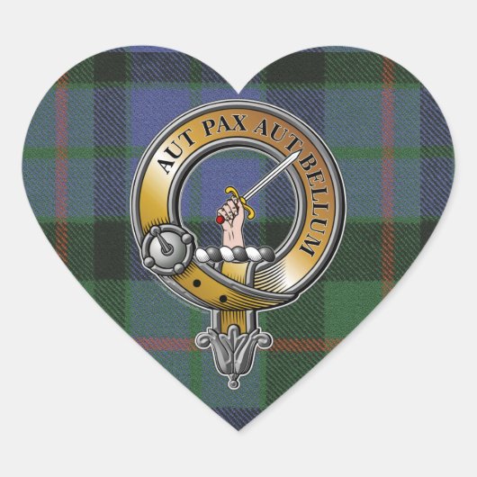 Gunn Tartan & Badge Hart Sticker (Voorkant)
