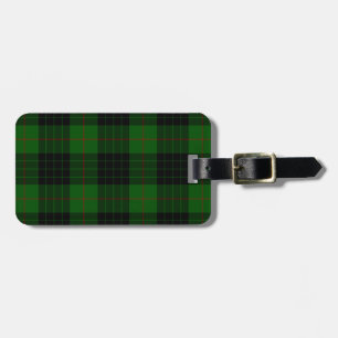 Gunn tartan green black plaid bagagelabel