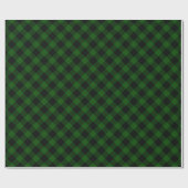 Gunn tartan green black plaid cadeaupapier (Vlak)