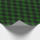 Gunn tartan green black plaid cadeaupapier (Hoek)