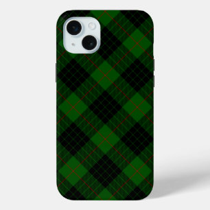 Gunn tartan green black plaid iPhone 15 mini hoesje