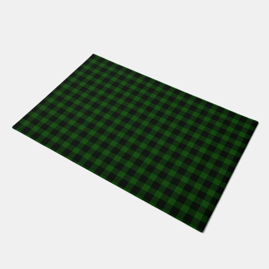 Gunn tartan green black plaid deurmat (Schuin)