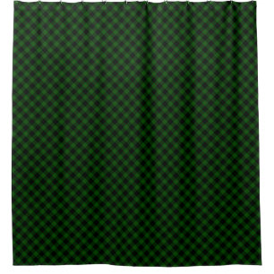 Gunn tartan green black plaid douchegordijn