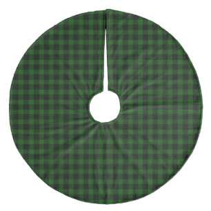 Gunn tartan green black plaid fleece kerstboom rok