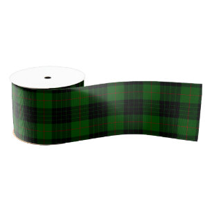 Gunn tartan green black plaid grosgrain lint
