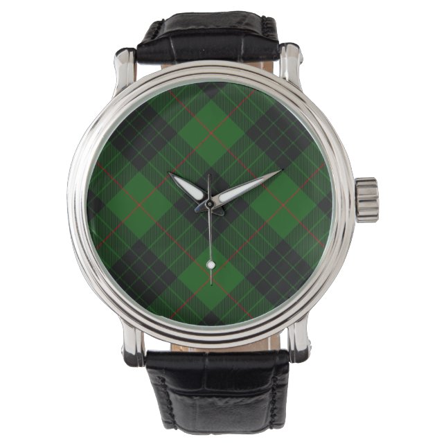 Gunn tartan green black plaid horloge (Voorkant)