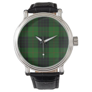 Gunn tartan green black plaid horloge