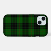Gunn tartan green black plaid iPhone 15 case (Achterkant horizontaal)