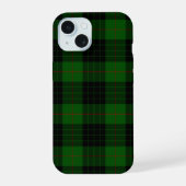 Gunn tartan green black plaid iPhone 15 case (Achterkant)