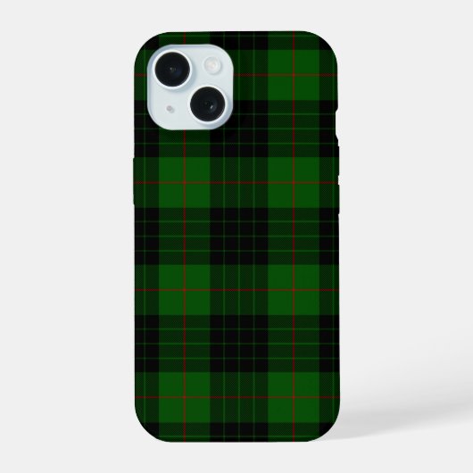 Gunn tartan green black plaid iPhone 15 case (Achterkant)