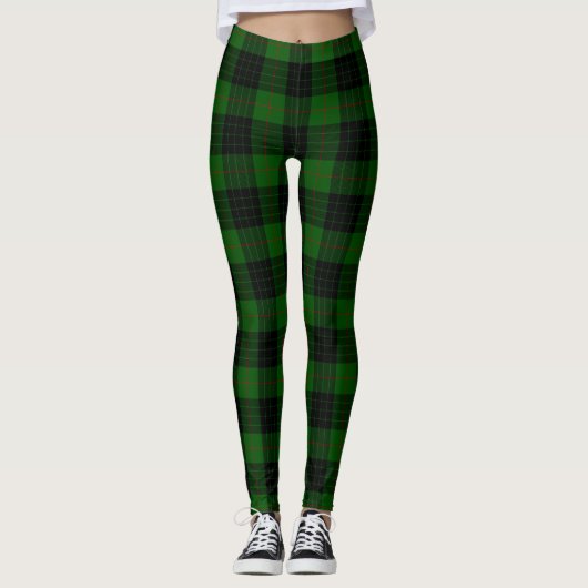 Gunn tartan green black plaid leggings (Voorkant)