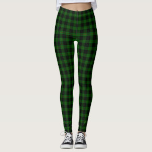 Gunn tartan green black plaid leggings