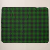 Gunn tartan green black plaid sherpa deken (Voorkant (horizontaal))