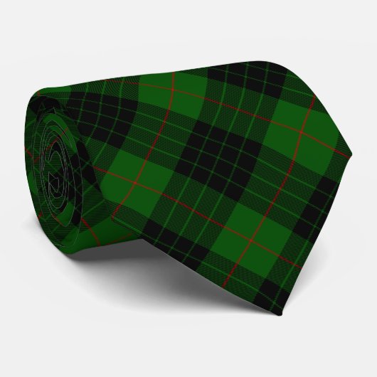 Gunn tartan green black plaid stropdas (Opgerold)